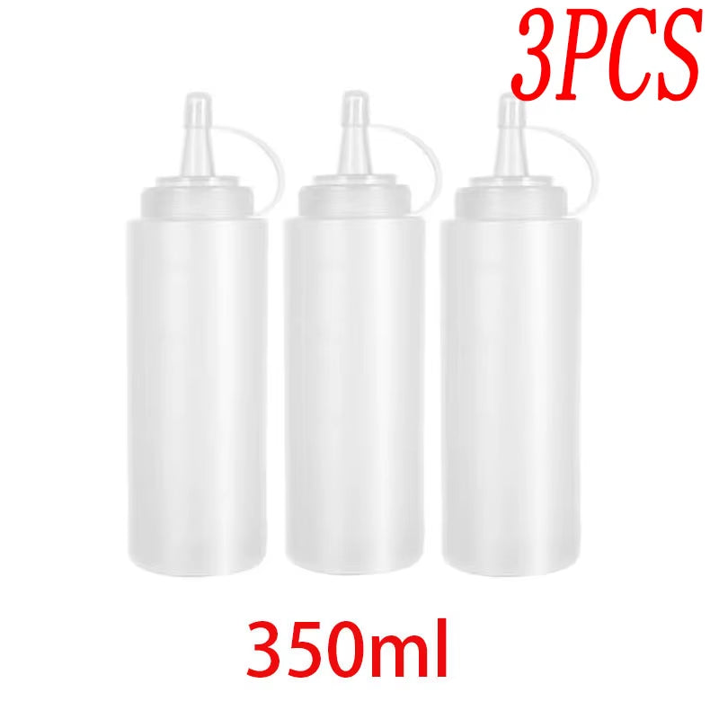 Large Squeeze Condiment Bottles with Nozzles Ketchup Mustard Salad BBQ Sauces Dispenser Squeeze Sauce Bottle Kitchen Gadget
