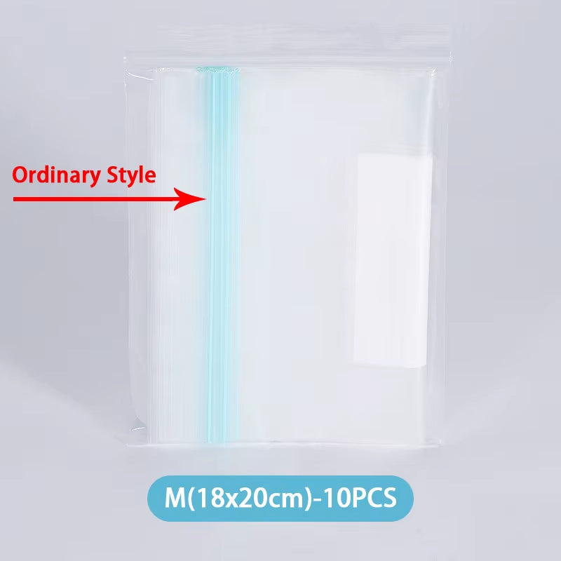 Reusable Zipper Bag Stand up Zip Shut Plastic Freezer Bag Fruit Vegetable Ziplock Kitchen Food Storage Organizer Pouch