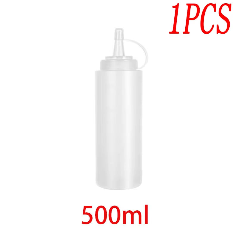 Large Squeeze Condiment Bottles with Nozzles Ketchup Mustard Salad BBQ Sauces Dispenser Squeeze Sauce Bottle Kitchen Gadget