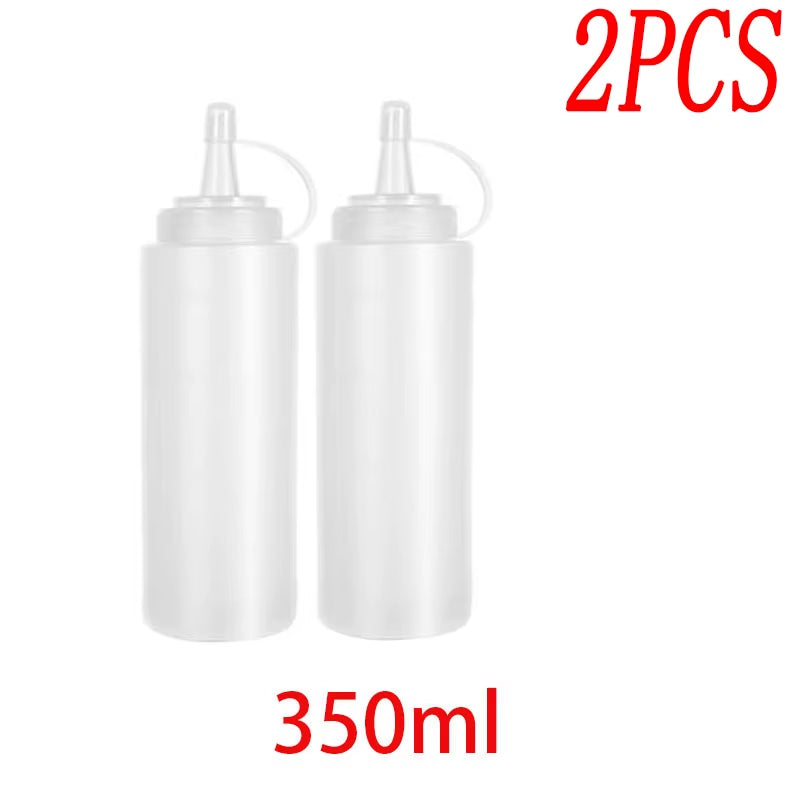 Large Squeeze Condiment Bottles with Nozzles Ketchup Mustard Salad BBQ Sauces Dispenser Squeeze Sauce Bottle Kitchen Gadget