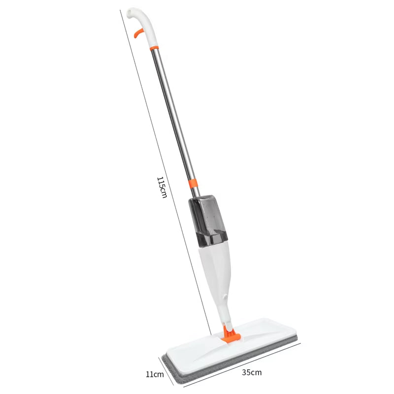 New Large Household Spray Mop with Replaceable Microfiber Pad for Wet and Dry Cleaning Microfiber Pads Rotating Spray Mop Broom