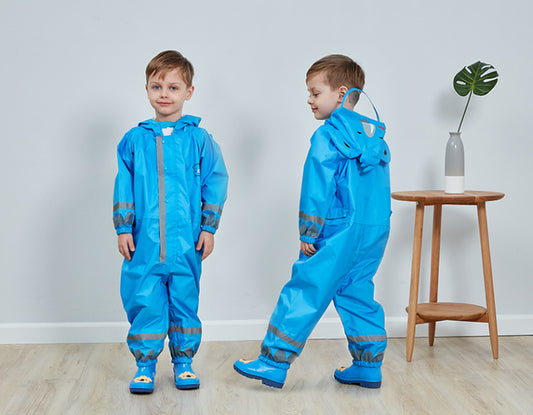Eco-Friendly Conjoined Raincoat with Pants Children Rain Coat Kids