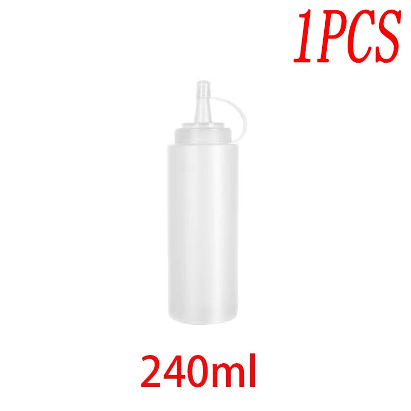 Large Squeeze Condiment Bottles with Nozzles Ketchup Mustard Salad BBQ Sauces Dispenser Squeeze Sauce Bottle Kitchen Gadget