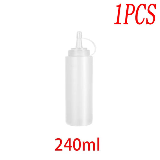 Large Squeeze Condiment Bottles with Nozzles Ketchup Mustard Salad BBQ Sauces Dispenser Squeeze Sauce Bottle Kitchen Gadget