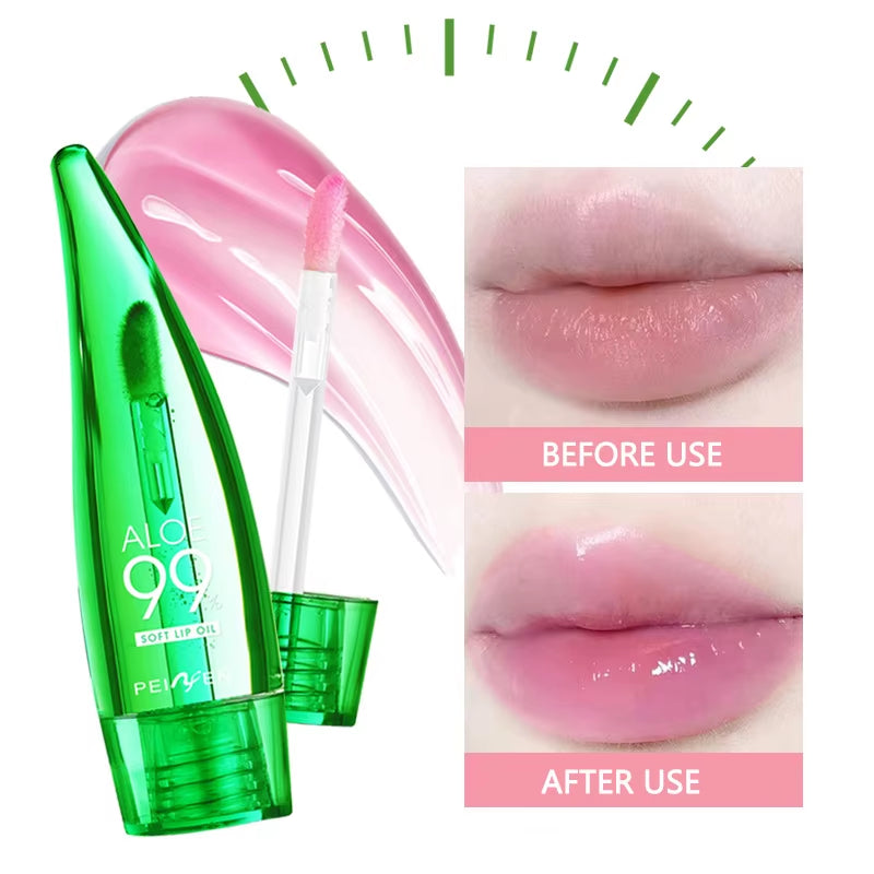 99% Aloe Vera Temperature - Changing Lip Balm, anti - Dryness, Long - Lasting Moisturizing, Transparent Liquid Lip Care Product