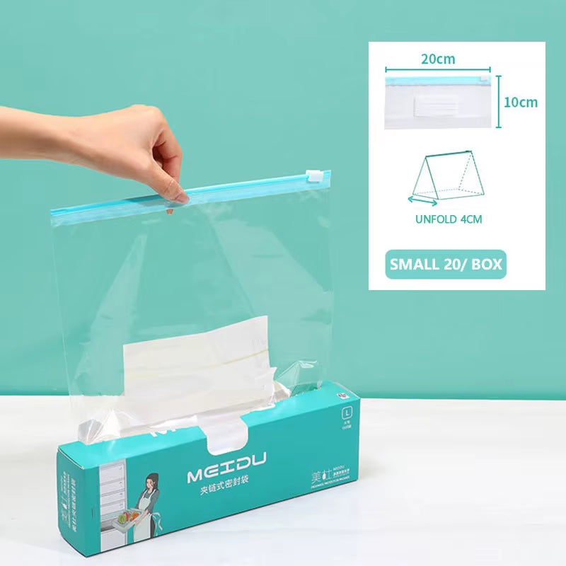 Reusable Zipper Bag Stand up Zip Shut Plastic Freezer Bag Fruit Vegetable Ziplock Kitchen Food Storage Organizer Pouch