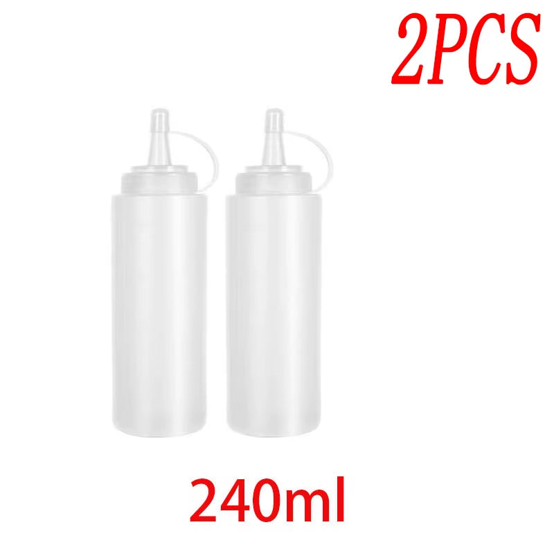 Large Squeeze Condiment Bottles with Nozzles Ketchup Mustard Salad BBQ Sauces Dispenser Squeeze Sauce Bottle Kitchen Gadget