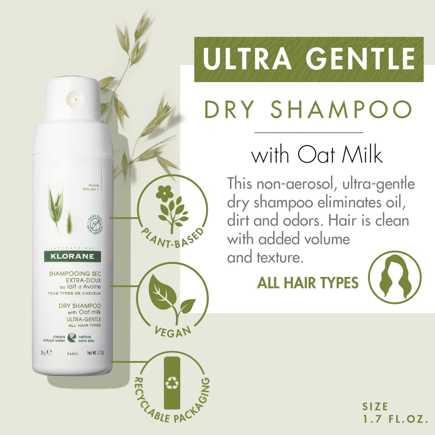 Eco-Friendly Dry Shampoo with Oat Milk 50G