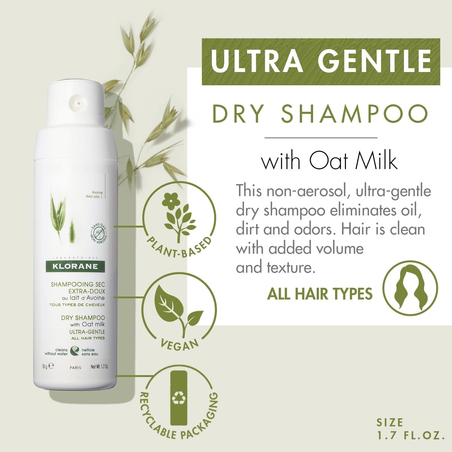 Eco-Friendly Dry Shampoo with Oat Milk 50G