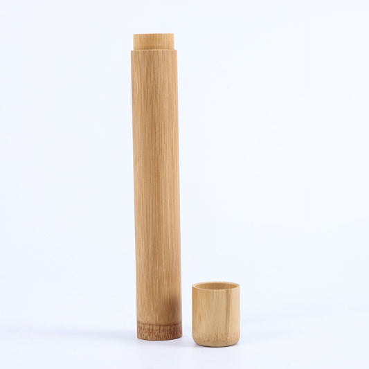 Bamboo Toothbrush Novelty Wooden Teeth Brush Soft-Bristle Bamboo Fibre Wooden Handle Bamboo Tube Charcoal Set