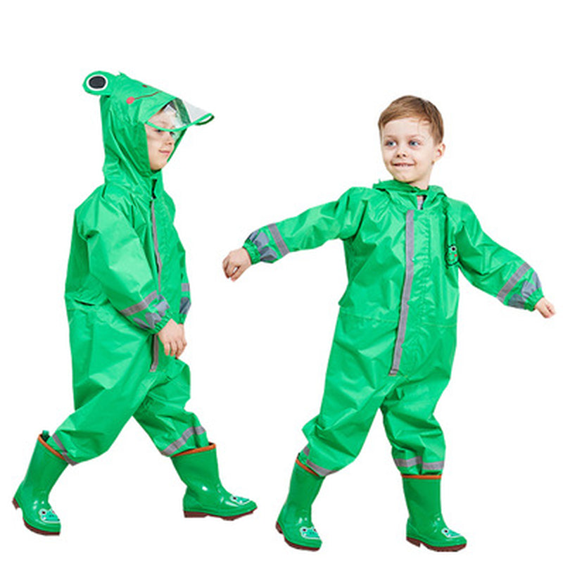 Eco-Friendly Conjoined Raincoat with Pants Children Rain Coat Kids