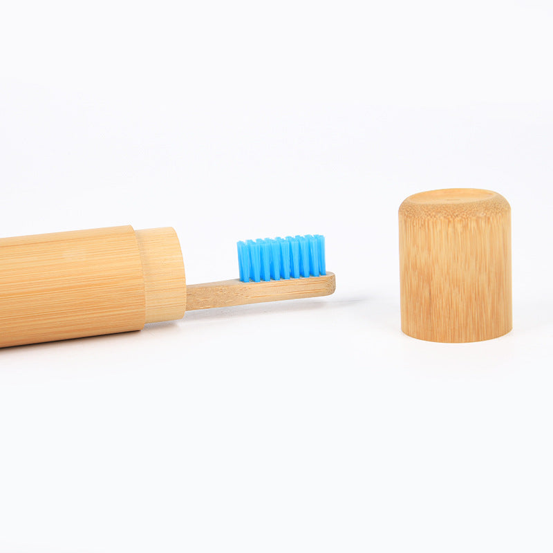 Bamboo Toothbrush Novelty Wooden Teeth Brush Soft-Bristle Bamboo Fibre Wooden Handle Bamboo Tube Charcoal Set