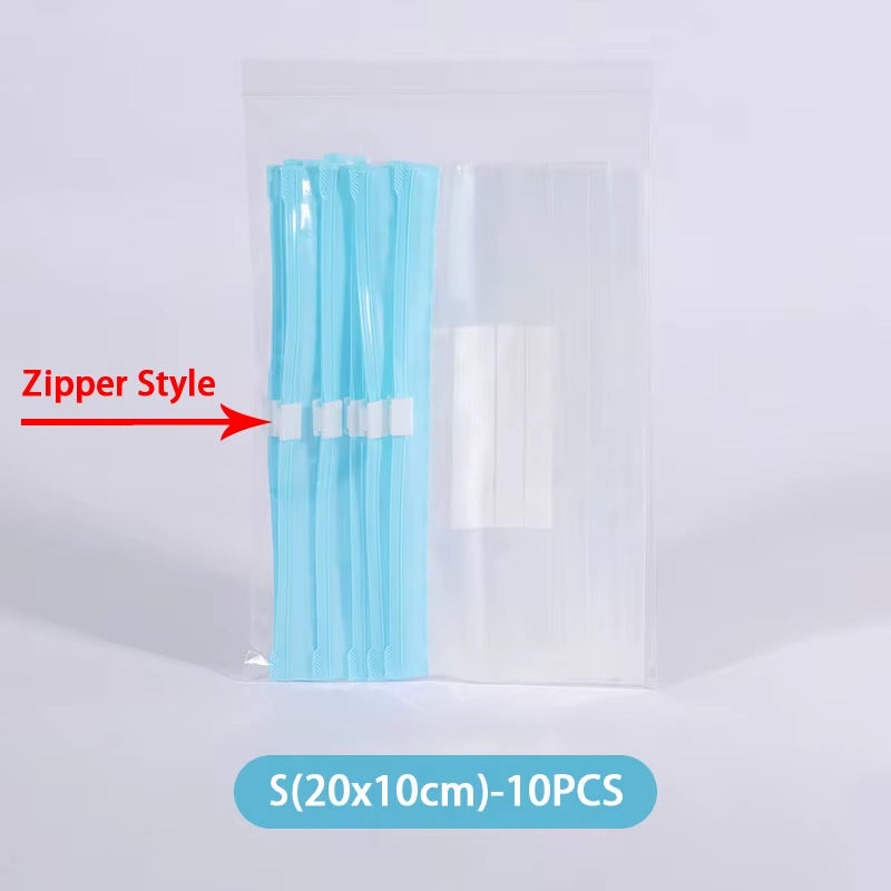 Reusable Zipper Bag Stand up Zip Shut Plastic Freezer Bag Fruit Vegetable Ziplock Kitchen Food Storage Organizer Pouch